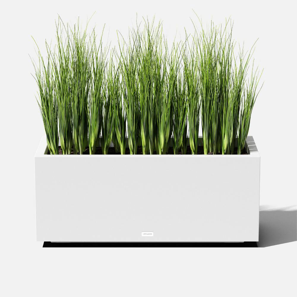 Veradek Long Box 38 in. White Plastic Rectangular Planter