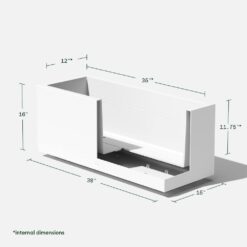 Veradek Long Box 38 in. White Plastic Rectangular Planter