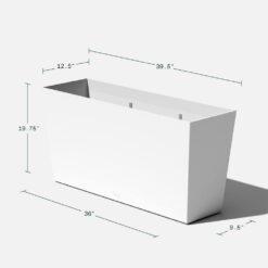 Veradek Midori 39 in. White Trough Plastic Planter (2-Pack)