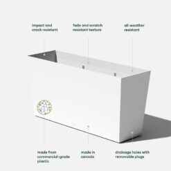 Veradek Midori 39 in. White Trough Plastic Planter (2-Pack)