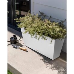 Veradek Midori 39 in. White Trough Plastic Planter
