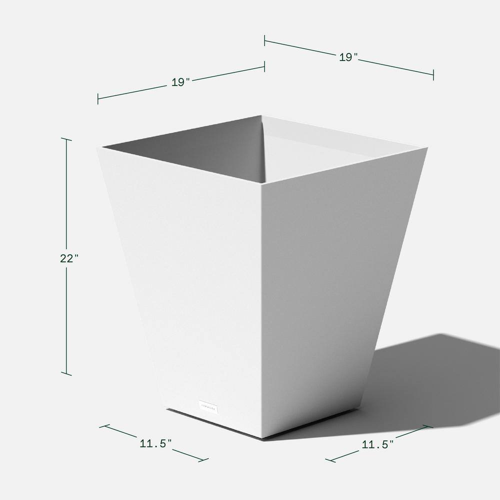 Veradek Nobleton 22 in. White Plastic Square Planter (2-Pack)