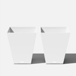 Veradek Nobleton 22 in. White Plastic Square Planter (2-Pack)