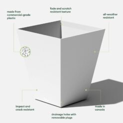 Veradek Nobleton 22 in. White Plastic Square Planter (2-Pack)
