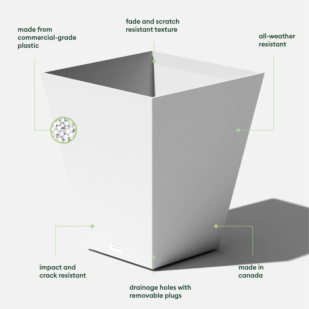 Veradek Nobleton 22 in. White Plastic Square Planter (2-Pack)