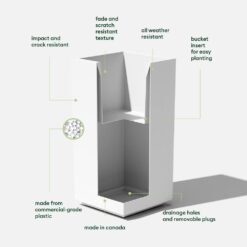 Veradek Block Series Pedestal 32 in. Tall White Plastic Planter