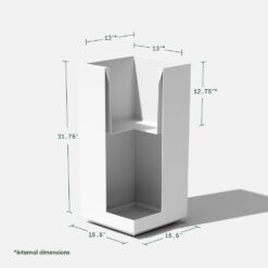 Veradek Block Series Pedestal 32 in. Tall White Plastic Planter