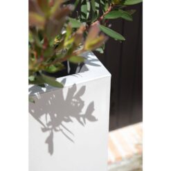 Veradek Block Series Pedestal 32 in. Tall White Plastic Planter