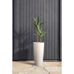 Veradek Selena 28 in. White Plastic Pot Planter (2-Pack)