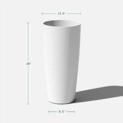 Veradek Selena 28 in. White Plastic Pot Planter (2-Pack)