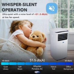 Whynter 7,000 BTU Portable Air Conditioner Cools 300 sq. ft. with Dehumidifier, Remote, and Filter in White