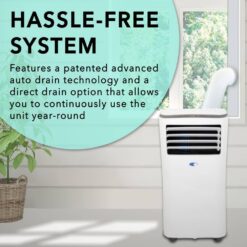 Whynter 7,000 BTU Portable Air Conditioner Cools 300 sq. ft. with Dehumidifier, Remote, and Filter in White