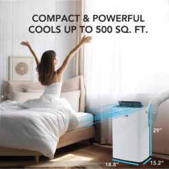 Whynter 10,000 BTU Portable Air Conditioner Cools 500 sq. ft. with Dehumidifier, Remote, and Filter in White