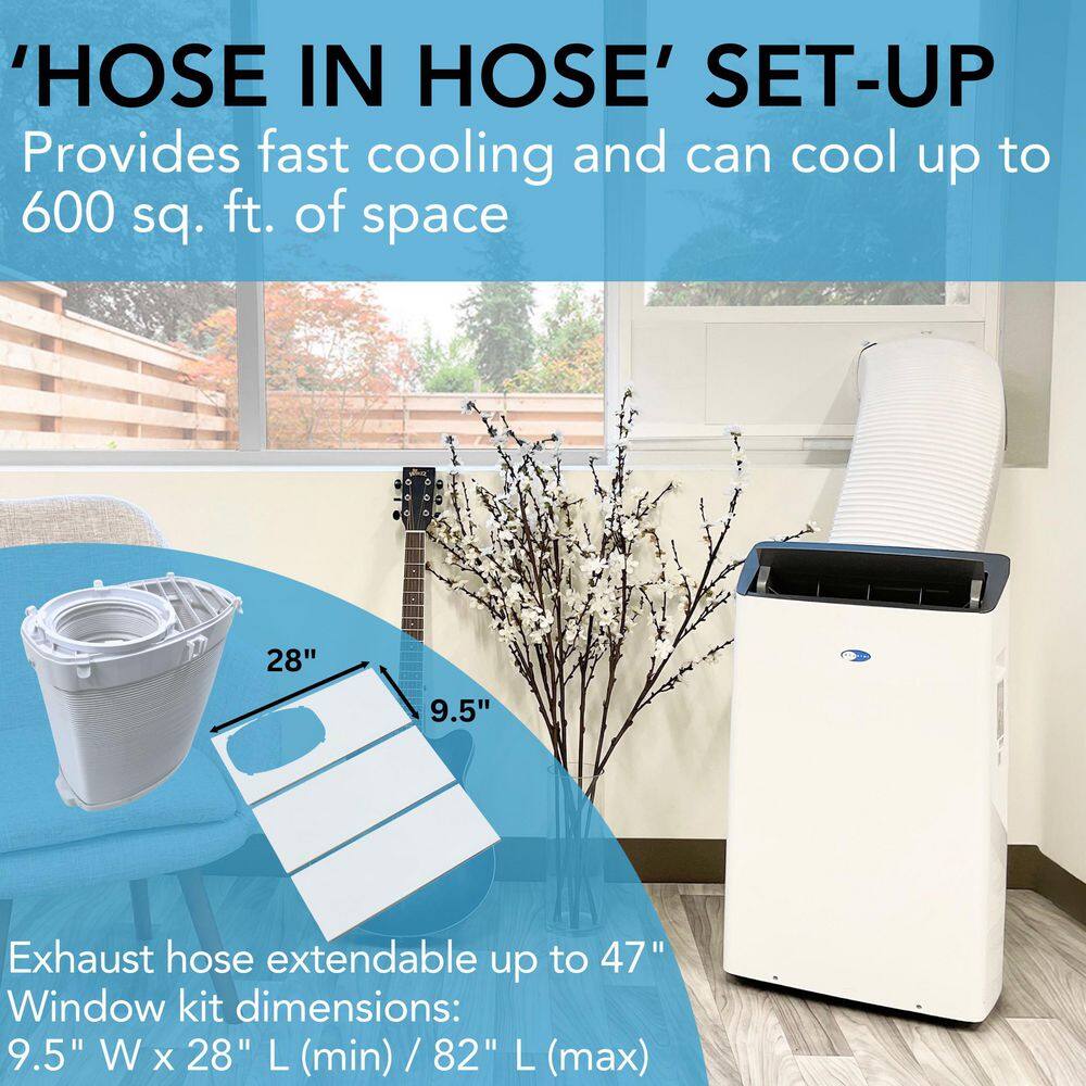 Whynter NEX 12,000 BTU Portable Air Conditioner Cools 600 sq.ft. with Dehumidifier and Wifi Enabled in White