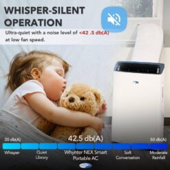 Whynter NEX 12,000 BTU Portable Air Conditioner Cools 600 sq.ft. with Dehumidifier and Wifi Enabled in White