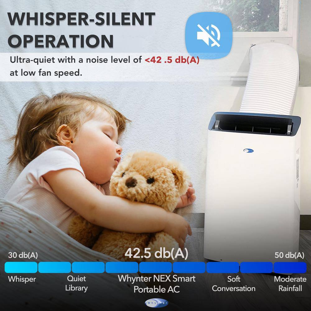 Whynter NEX 12,000 BTU Portable Air Conditioner Cools 600 sq.ft. with Dehumidifier and Wifi Enabled in White