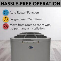 Whynter 6,345 BTU (13,000 BTU ASHRAE) Portable Air Conditioner Cools 420 Sq. Ft., Dehumidifier, Remote and Carbon Filter in Gray