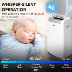 Whynter 10,300 BTU Portable Air Conditioner Cools 500 sq. ft. with Dehumidifier, Remote, and Filter in White