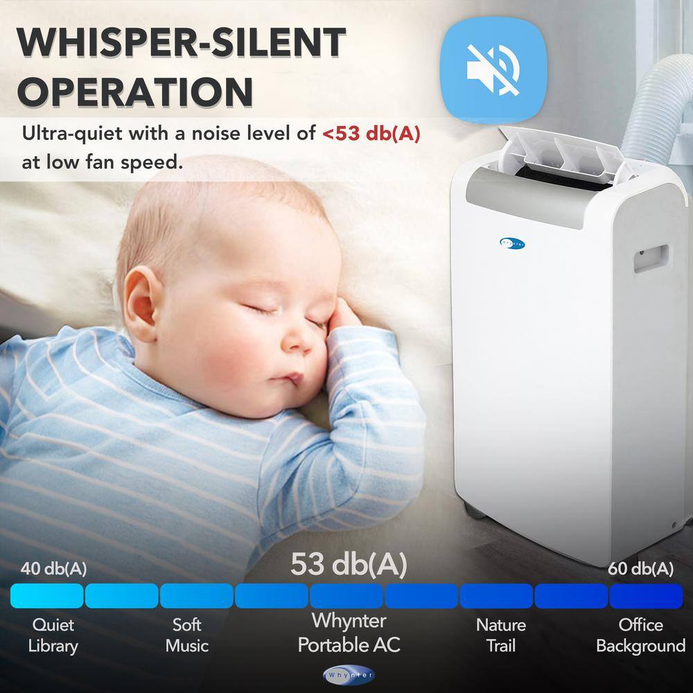 Whynter 10,300 BTU Portable Air Conditioner Cools 500 sq. ft. with Dehumidifier, Remote, and Filter in White