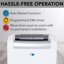 Whynter 10,300 BTU Portable Air Conditioner Cools 500 sq. ft. with Dehumidifier, Remote, and Filter in White