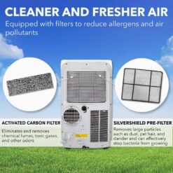 Whynter 10,300 BTU Portable Air Conditioner Cools 500 sq. ft. with Dehumidifier, Remote, and Filter in White