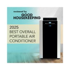 Whynter 9,200 BTU Portable Air Conditioner Cools 500 sq. ft. with Heater, Dehumidifier, and Remote in Black