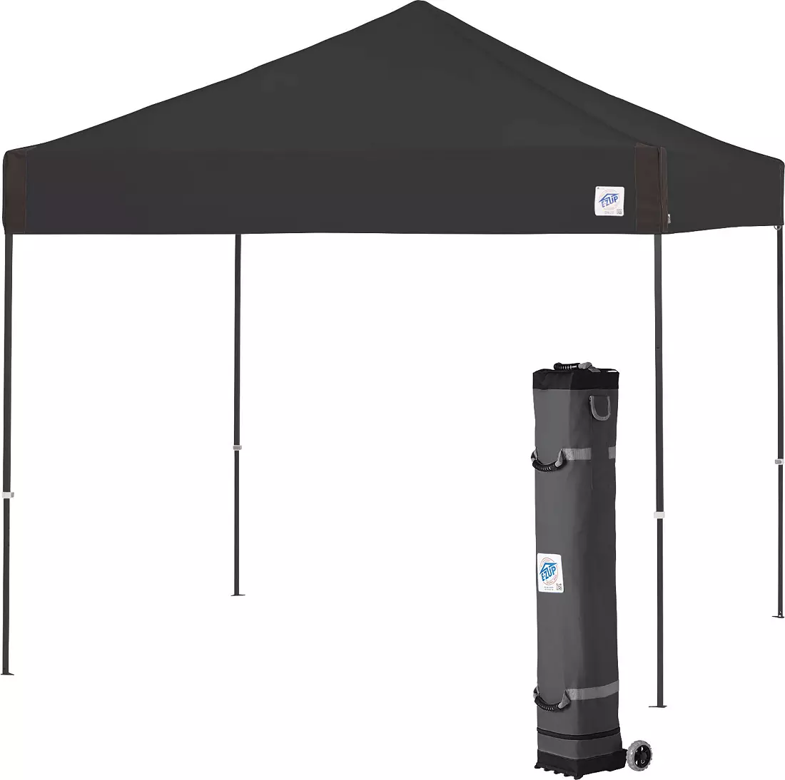 E-Z UP 10' x 10' Pyramid Instant Canopy, Black/Grey