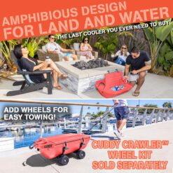 GoSports CUDDY Floating Cooler and Dry Storage Vessel for Land & Water – 40QT– Coral