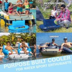 GoSports CUDDY Floating Cooler and Dry Storage Vessel for Land & Water – 40QT– Glacier Blue