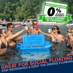GoSports CUDDY Floating Cooler and Dry Storage Vessel for Land & Water – 40QT– Glacier Blue