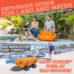 GoSports CUDDY Floating Cooler and Dry Storage Vessel for Land & Water – 40QT– Orange