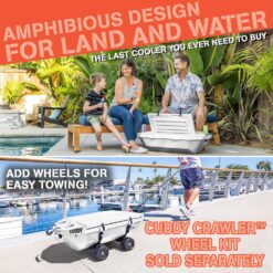 GoSports CUDDY Floating Cooler and Dry Storage Vessel for Land & Water – 40QT– White