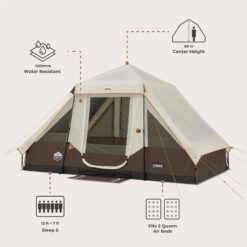 CORE 6 Person Instant Pyramid Tent - Tan
