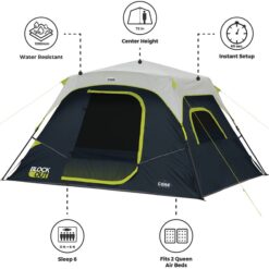 Core Equipment Instant Blockout Cabin 6 Person Tent