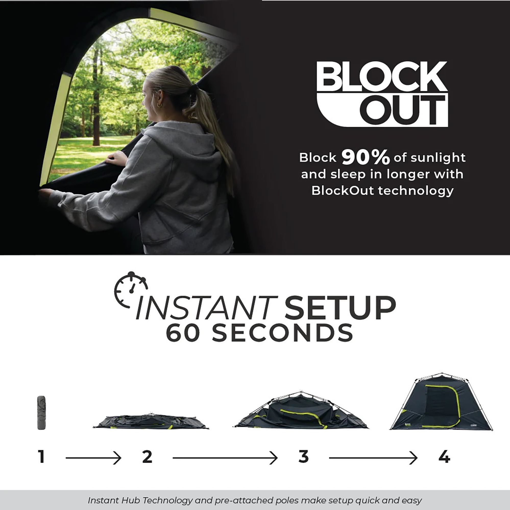Core Equipment Instant Blockout Cabin 6 Person Tent