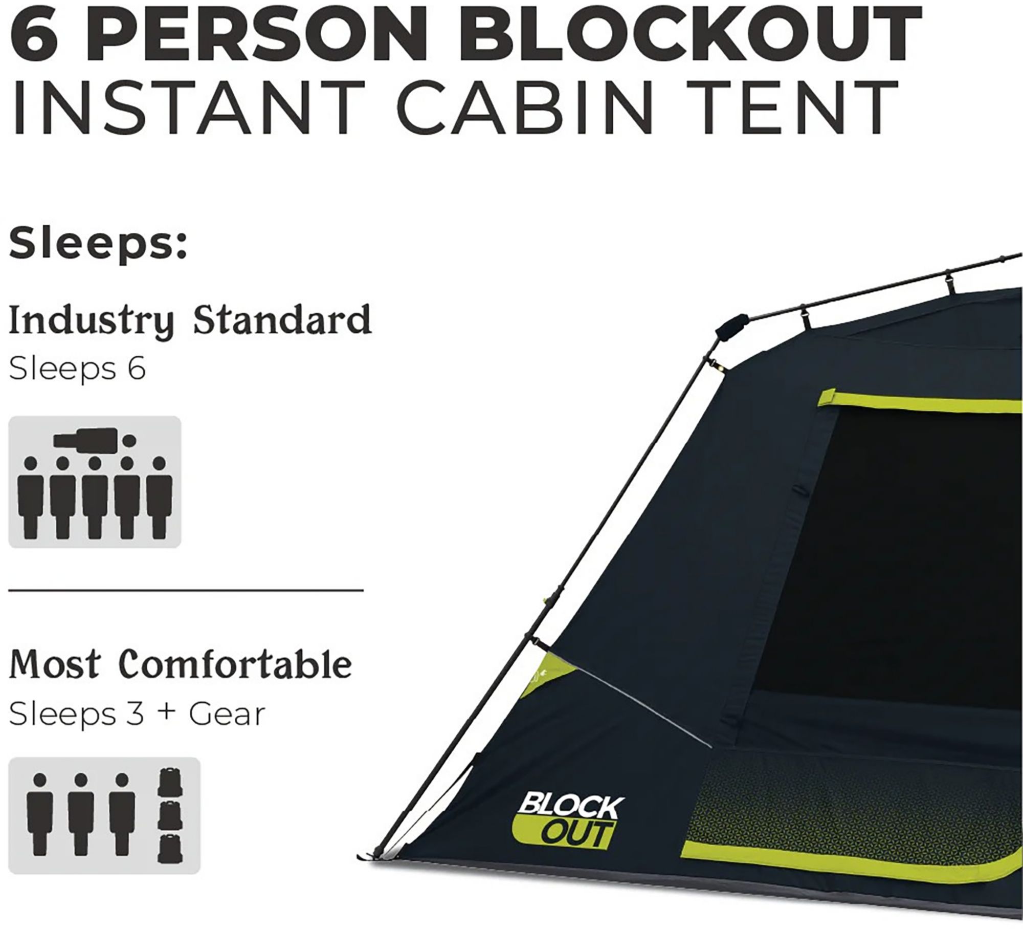 Core Equipment Instant Blockout Cabin 6 Person Tent