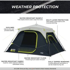 Core Equipment Instant Blockout Cabin 6 Person Tent