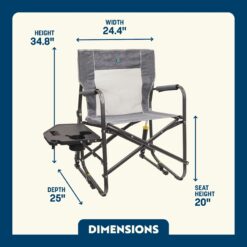 GCI Freestyle Rocker with Side Table, Heathered Pewter