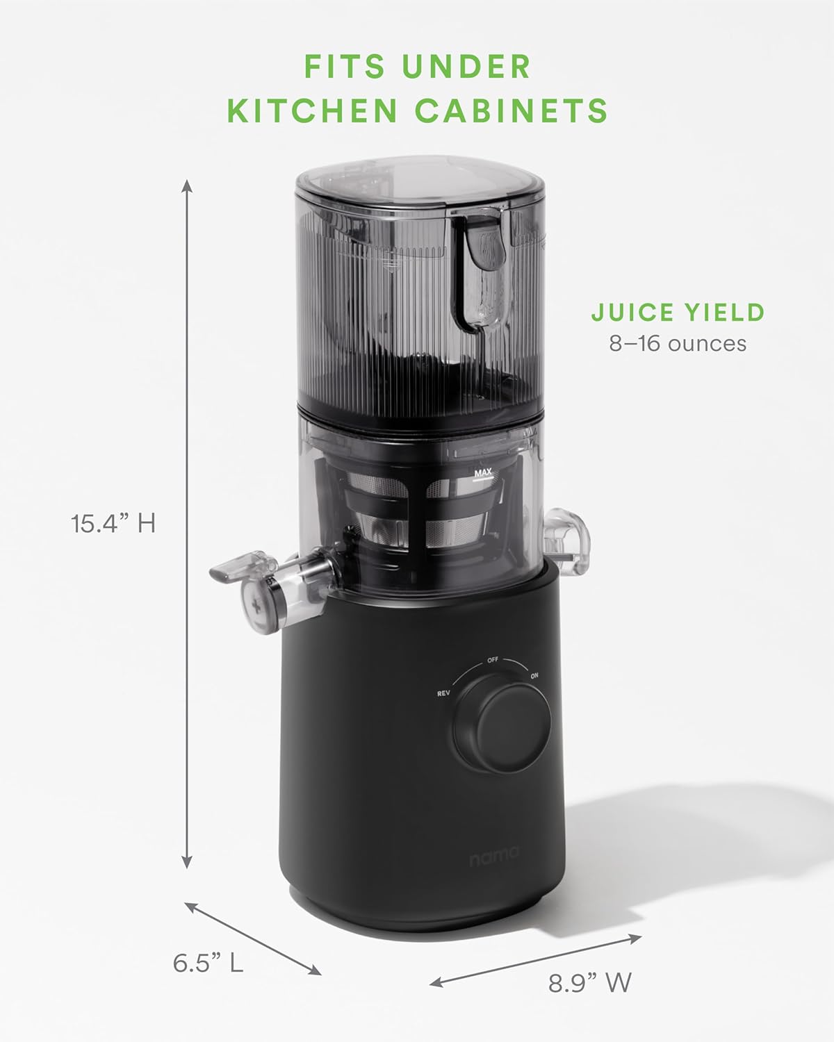Nama J3 Compact Cold Press Juicer – Space Saving & Self Feeding
