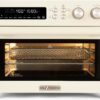 VAL CUCINA Retro Style Infrared Heating Air Fryer Toaster Oven, Extra Large Countertop Convection Oven, Almond Yellow Color