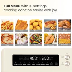 VAL CUCINA Retro Style Infrared Heating Air Fryer Toaster Oven, Extra Large Countertop Convection Oven, Almond Yellow Color