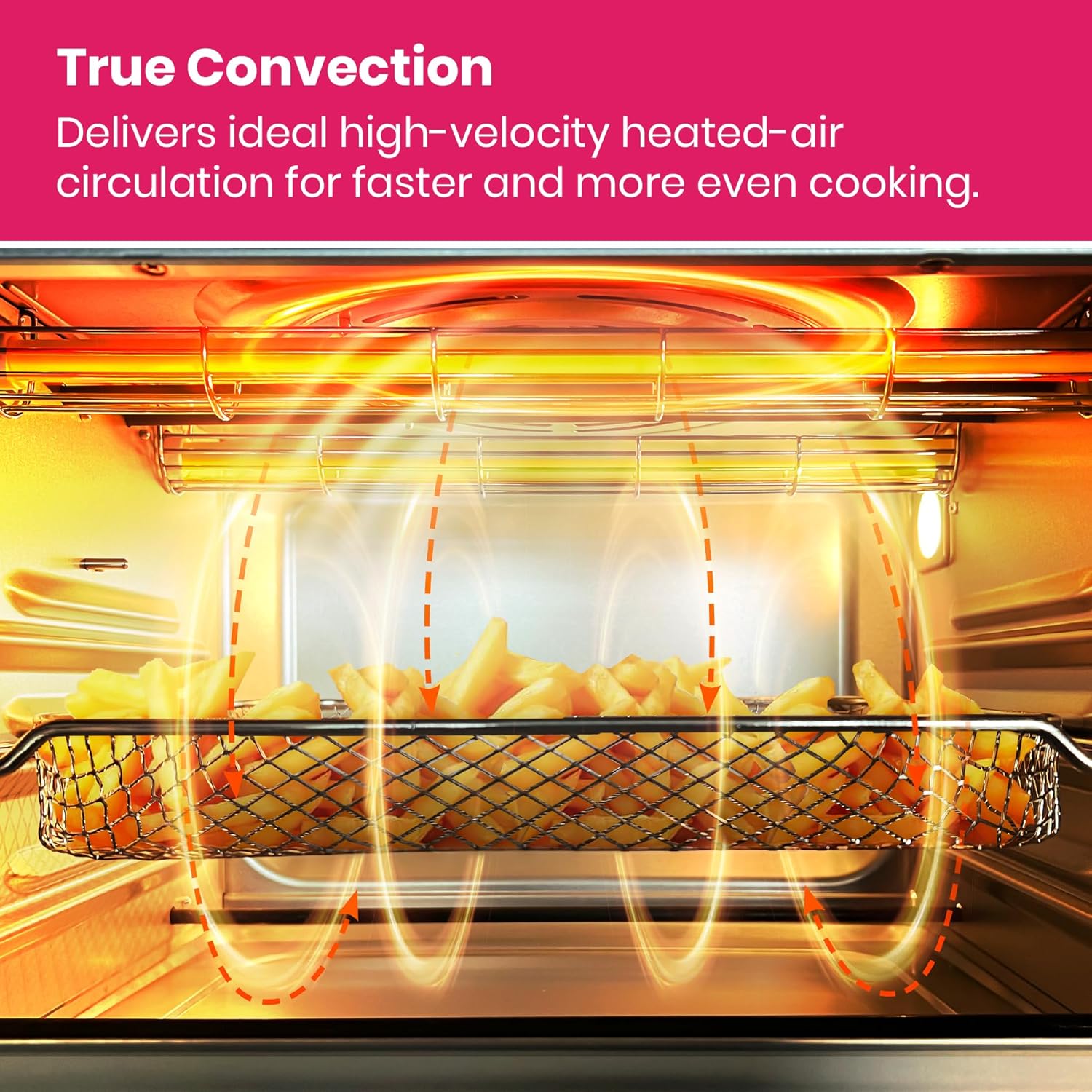 VAL CUCINA Limited Edition Happy Pink Infrared Heating Air Fryer Toaster Oven, Extra Large Countertop Convection Oven