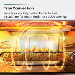 VAL CUCINA Retro Style Infrared Heating Air Fryer Toaster Oven, Extra Large Countertop Convection Oven, Brushed Stainless Steel Finish