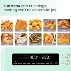 VAL CUCINA Retro Style Infrared Heating Air Fryer Toaster Oven, Extra Large Countertop Convection Oven, Green Color