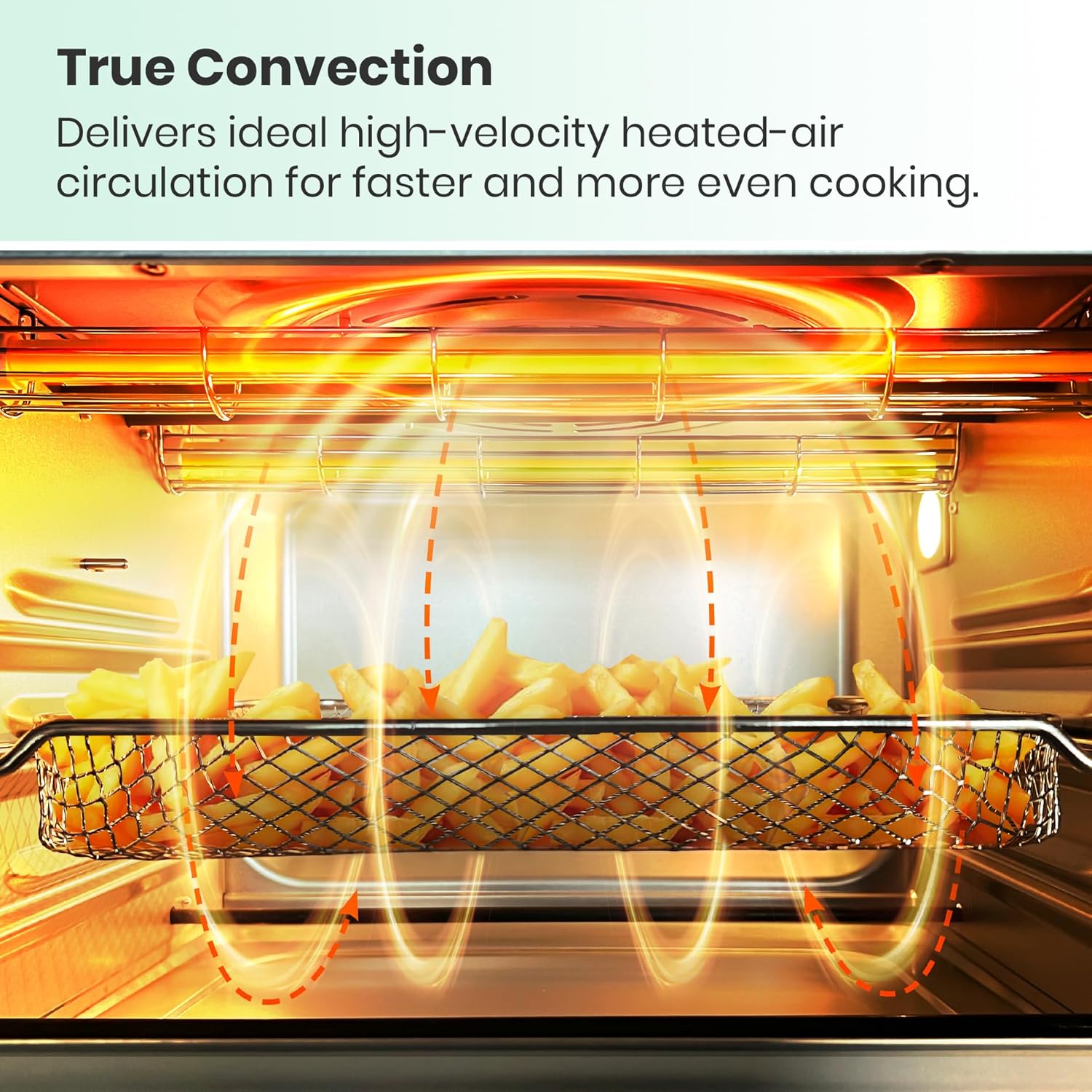 VAL CUCINA Retro Style Infrared Heating Air Fryer Toaster Oven, Extra Large Countertop Convection Oven, Green Color