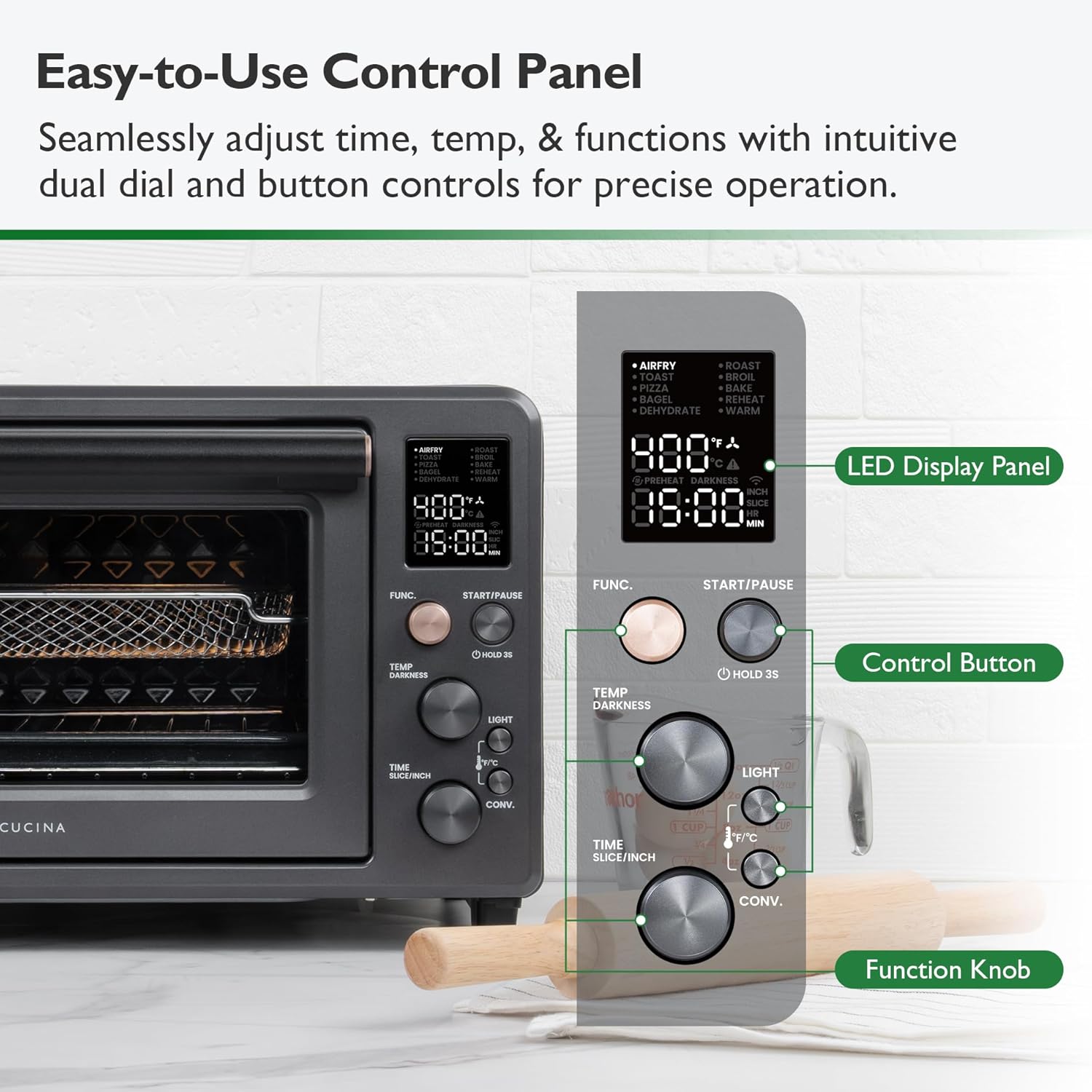 VAL CUCINA Infrared Heating Air Fryer Toaster Oven Combo