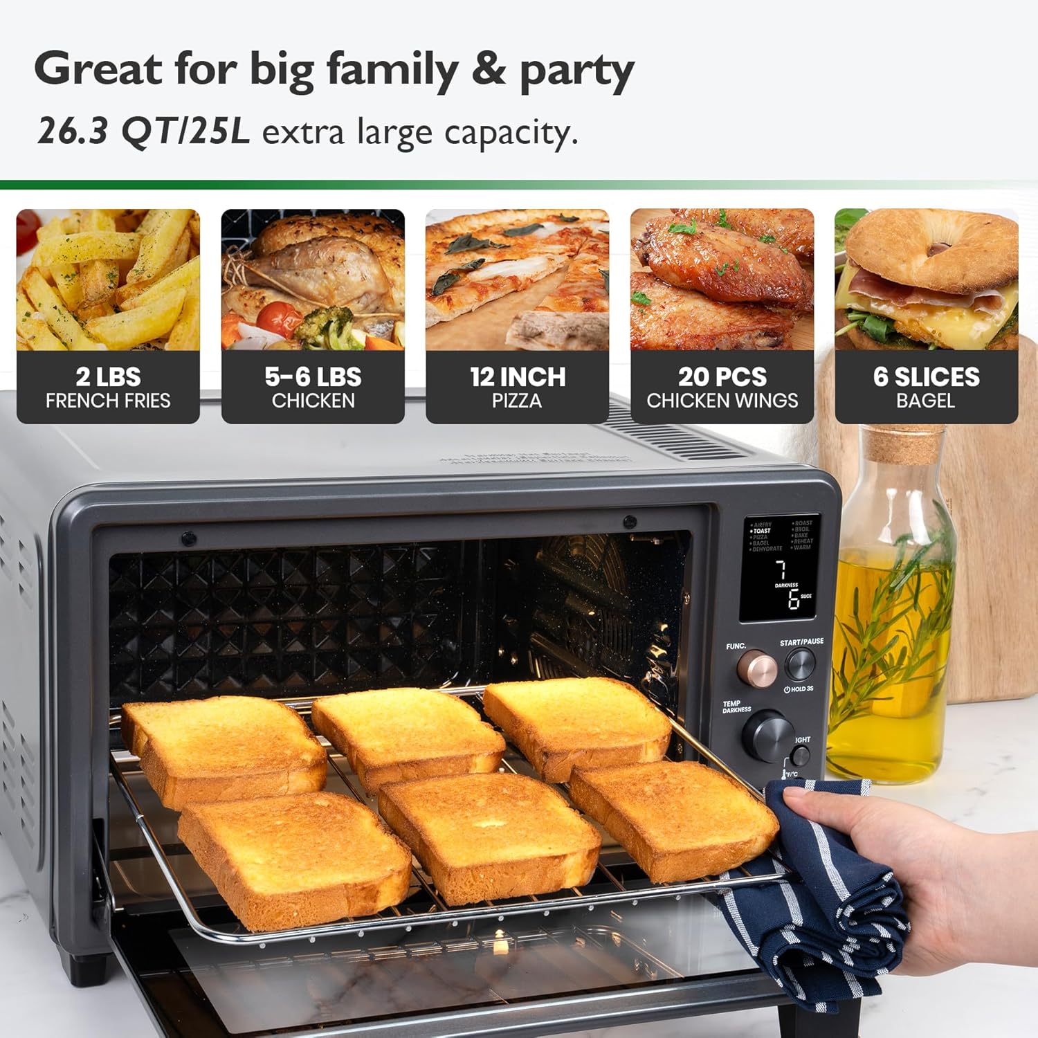 VAL CUCINA Infrared Heating Air Fryer Toaster Oven Combo