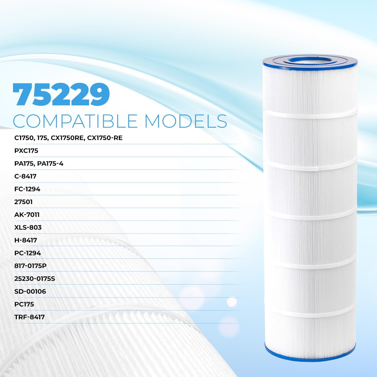 XtremepowerUS Replacement 4-Pack Pool Filter Cartridge 175 sq. ft for PLF175A, C1750 Series, CX1200-RE, CX1750RE, PXC175, PA175, C-8417, FC-1294