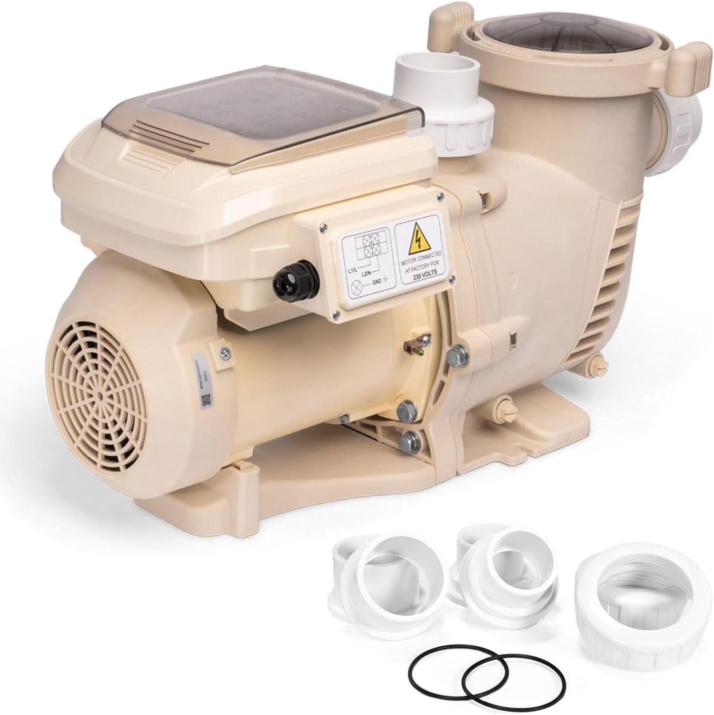 XtremepowerUS 1.75 HP Variable Speed Swimming Pool Pump 230V, In-Ground Pool, 6,660 GPH with 2" inch Fitting Included Filter Basket Self Priming