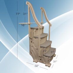 Confer Plastics Curve CCX-AG Drop in Above Ground Pool Step with Grey Treads - Base Step
